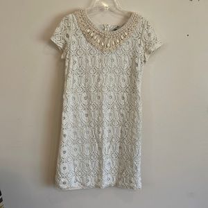 Vintage off white lace dress with beads